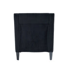 Black Corduroy Accent Armchair, Single Seat, Rubber Wood Legs