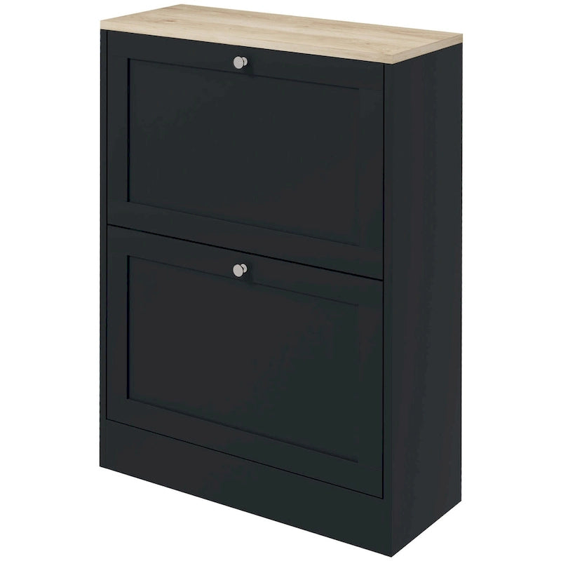 Slim Shoe Cabinet for Entryway, Hidden Shoe Storage Cabinet with 2 Flip Drawers and Adjustable Shelves for 12 Pairs of Shoes