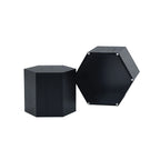 White / Black Nesting Side Table Set of 2, MDF Veneer, No Assembly