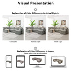 6 Seat Modern Modular Cloud Sofa Bed Chenille Sectional Couch Set with Ottoman