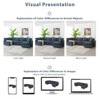 6 Seat Modern Modular Cloud Sofa Bed Chenille Sectional Couch Set with Ottoman