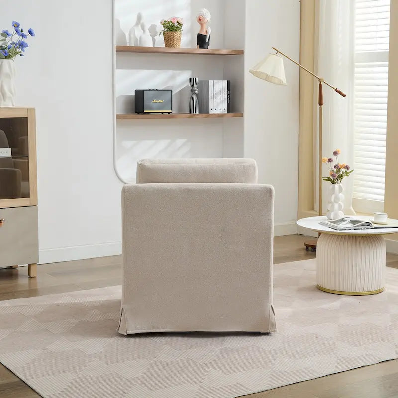 Gray Chenille Swivel Accent Chair, Single Seat, 360° Rotating