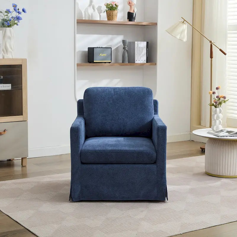 Gray Chenille Swivel Accent Chair, Single Seat, 360° Rotating