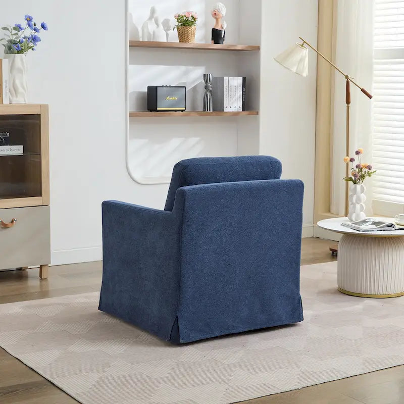 Gray Chenille Swivel Accent Chair, Single Seat, 360° Rotating