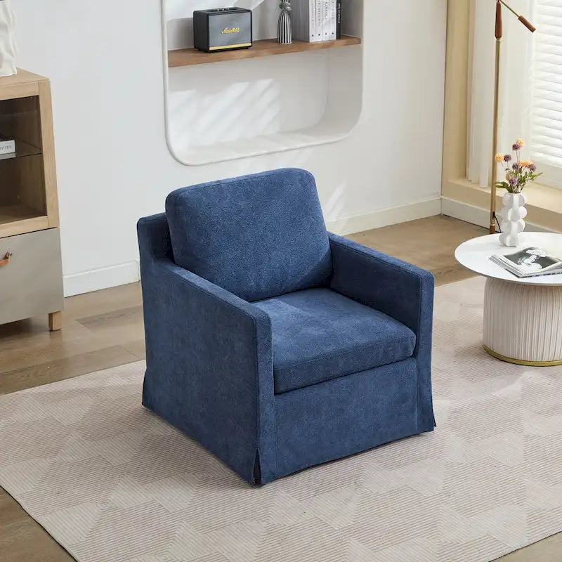 Gray Chenille Swivel Accent Chair, Single Seat, 360° Rotating