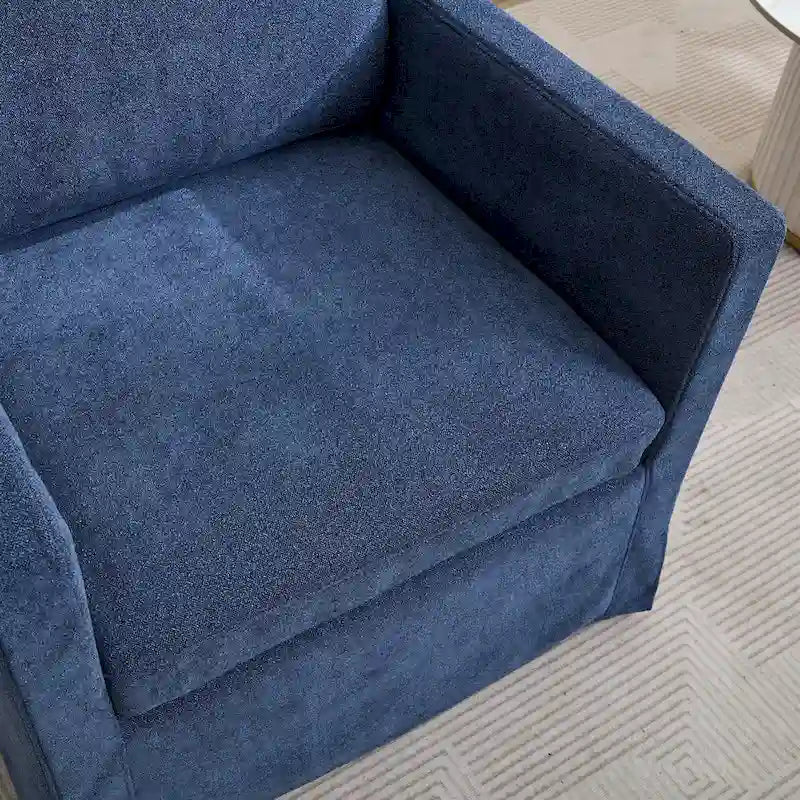 Gray Chenille Swivel Accent Chair, Single Seat, 360° Rotating