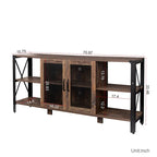 Espresso TV Stand with Open Shelves and Mesh Cabinet, Fits up to 85" TVs