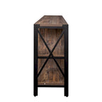 Espresso TV Stand with Open Shelves and Mesh Cabinet, Fits up to 85" TVs