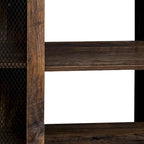 Espresso TV Stand with Open Shelves and Mesh Cabinet, Fits up to 85" TVs