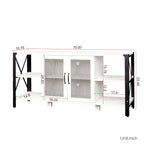 Espresso TV Stand with Open Shelves and Mesh Cabinet, Fits up to 85" TVs