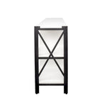 Espresso TV Stand with Open Shelves and Mesh Cabinet, Fits up to 85" TVs