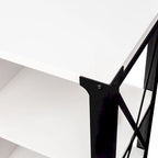 Espresso TV Stand with Open Shelves and Mesh Cabinet, Fits up to 85" TVs