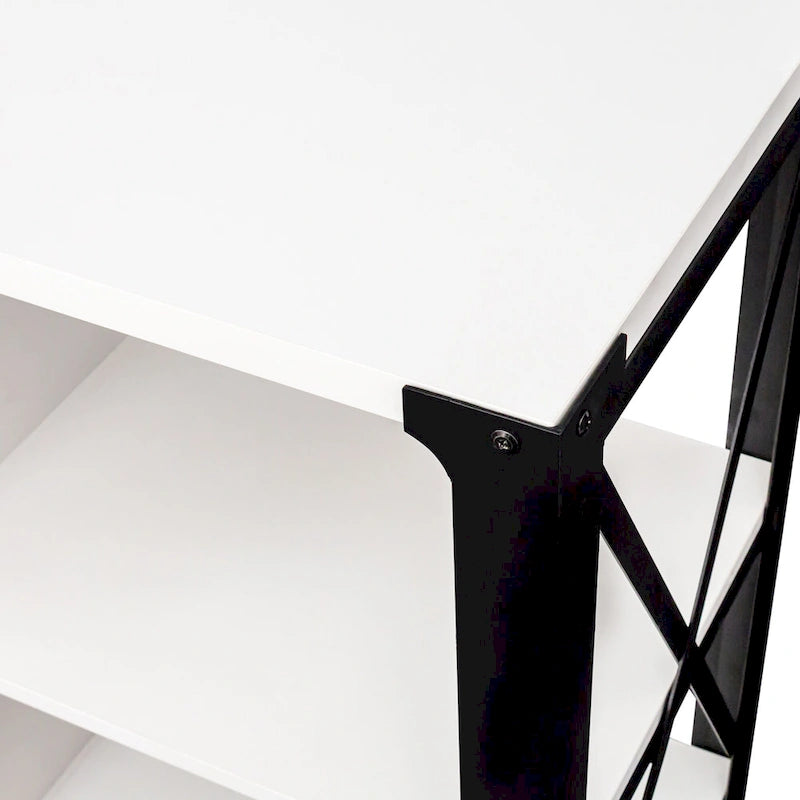 Espresso TV Stand with Open Shelves and Mesh Cabinet, Fits up to 85" TVs
