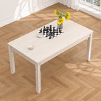Grey Solid Wood Dining Table with Square Legs, Seats 4–6