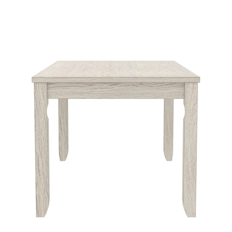 Grey Solid Wood Dining Table with Square Legs, Seats 4–6