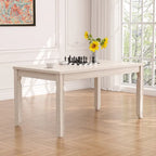 Grey Solid Wood Dining Table with Square Legs, Seats 4–6