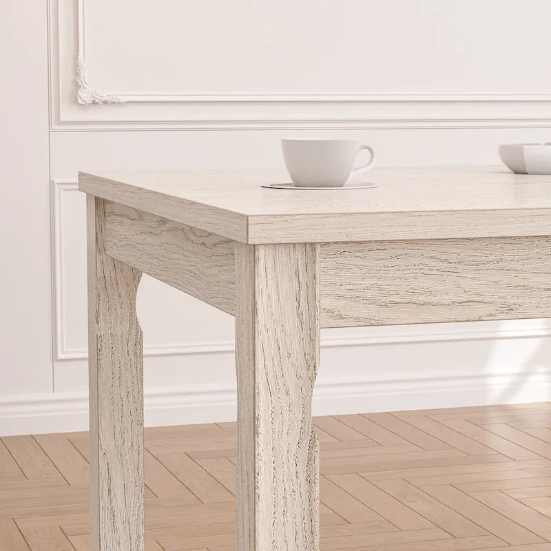 Grey Solid Wood Dining Table with Square Legs, Seats 4–6