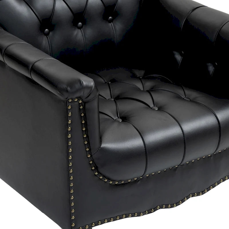 Modern Tufted Accent Armchair with Nailhead Trim Set of 2