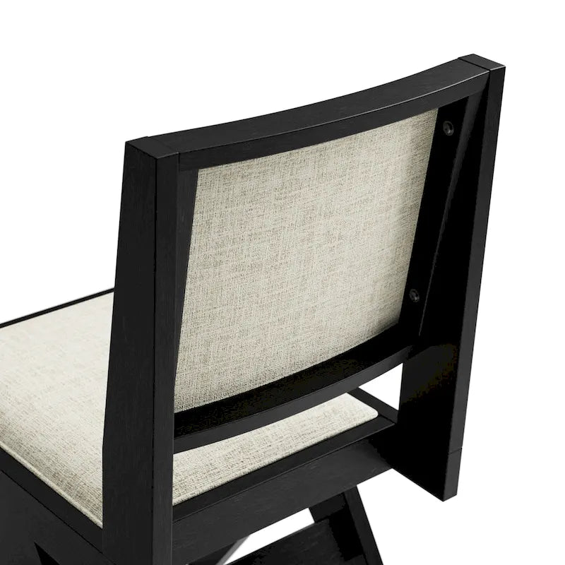 Furniture of America Evrena Modern Black Padded Fabric Dining Chairs (Set of 2)