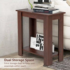 Gymax 2 PCS 2-Tier End Table Modern Sofa Bedside Compact Nightstand w/