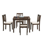 5-Piece Square Dining Set, Slat Back Chairs, Seats 4