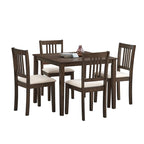 5-Piece Square Dining Set, Slat Back Chairs, Seats 4