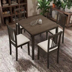 5-Piece Square Dining Set, Slat Back Chairs, Seats 4