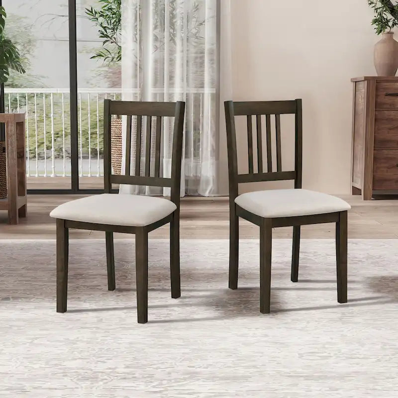 5-Piece Square Dining Set, Slat Back Chairs, Seats 4