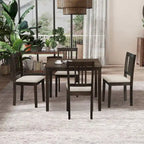 5-Piece Square Dining Set, Slat Back Chairs, Seats 4