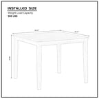 5-Piece Square Dining Set, Slat Back Chairs, Seats 4