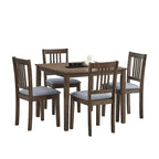 5-Piece Square Dining Set, Slat Back Chairs, Seats 4