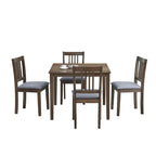 5-Piece Square Dining Set, Slat Back Chairs, Seats 4