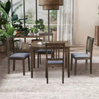5-Piece Square Dining Set, Slat Back Chairs, Seats 4