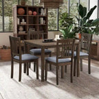 5-Piece Square Dining Set, Slat Back Chairs, Seats 4
