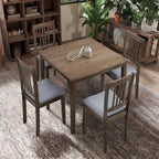 5-Piece Square Dining Set, Slat Back Chairs, Seats 4