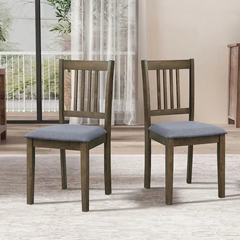 5-Piece Square Dining Set, Slat Back Chairs, Seats 4