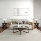 Clear Glass Top & Wood Base Table – Natural / End Table & Coffee Table