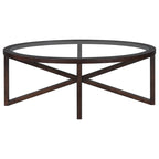 Clear Glass Top & Wood Base Table – Natural / End Table & Coffee Table
