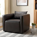 Distressed Grey / Brown Faux Leather Club Chair, Modern Style, Seats 1
