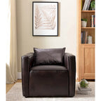 Distressed Grey / Brown Faux Leather Club Chair, Modern Style, Seats 1