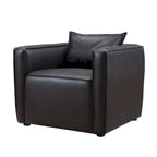 Distressed Grey / Brown Faux Leather Club Chair, Modern Style, Seats 1