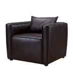 Distressed Grey / Brown Faux Leather Club Chair, Modern Style, Seats 1