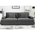 94.49W Velvet Square arms Oversized Sofa / twin-sized Sofa Bed