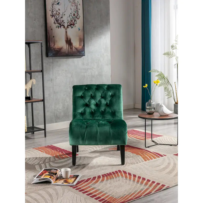 Velvet Barrel Accent Chair with Wood Legs – Single Seat, Multiple Colors