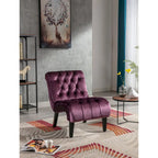Velvet Barrel Accent Chair with Wood Legs – Single Seat, Multiple Colors