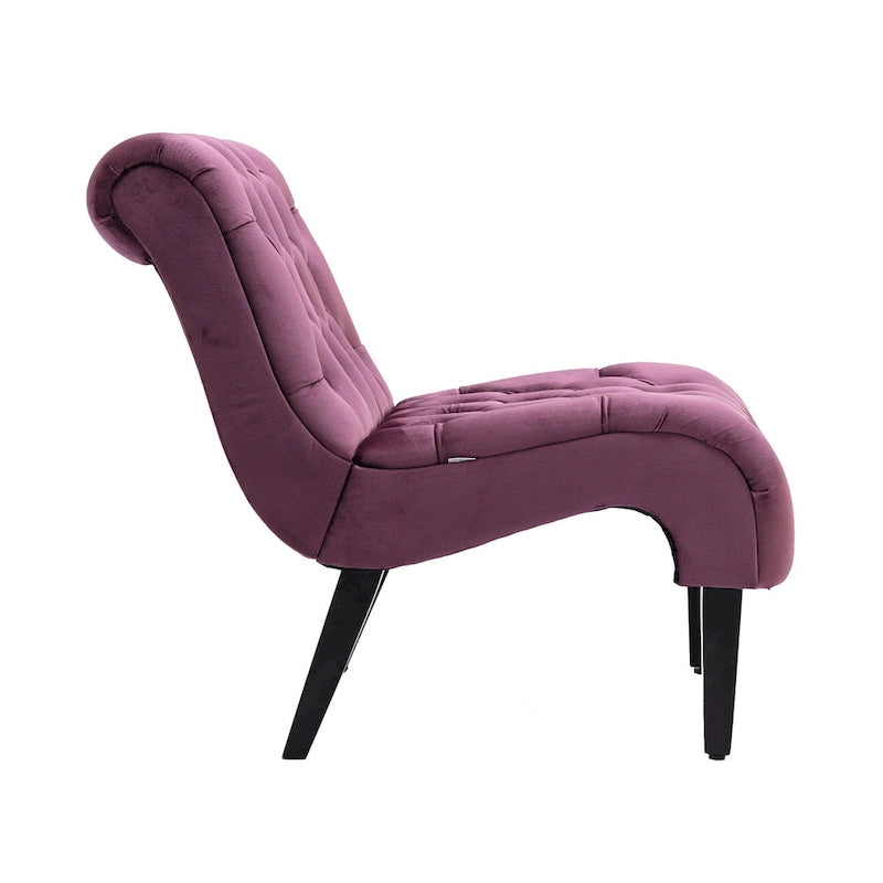 Velvet Barrel Accent Chair with Wood Legs – Single Seat, Multiple Colors