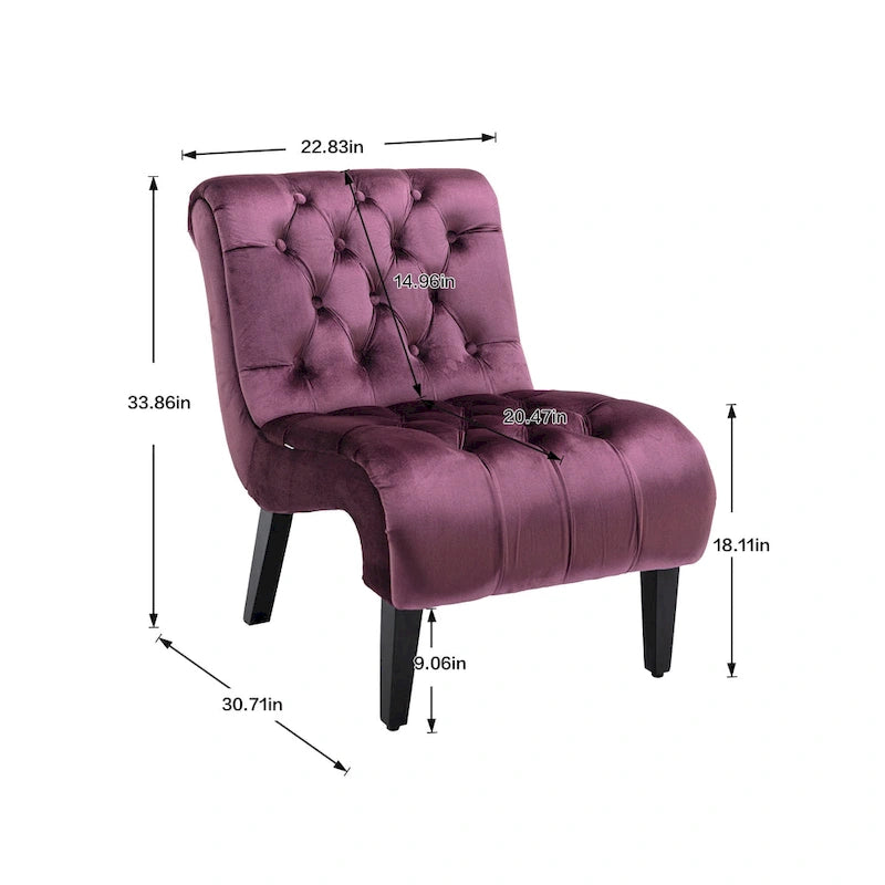 Velvet Barrel Accent Chair with Wood Legs – Single Seat, Multiple Colors