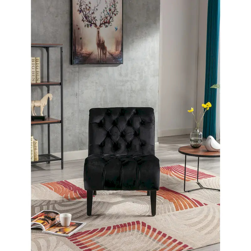 Velvet Barrel Accent Chair with Wood Legs – Single Seat, Multiple Colors