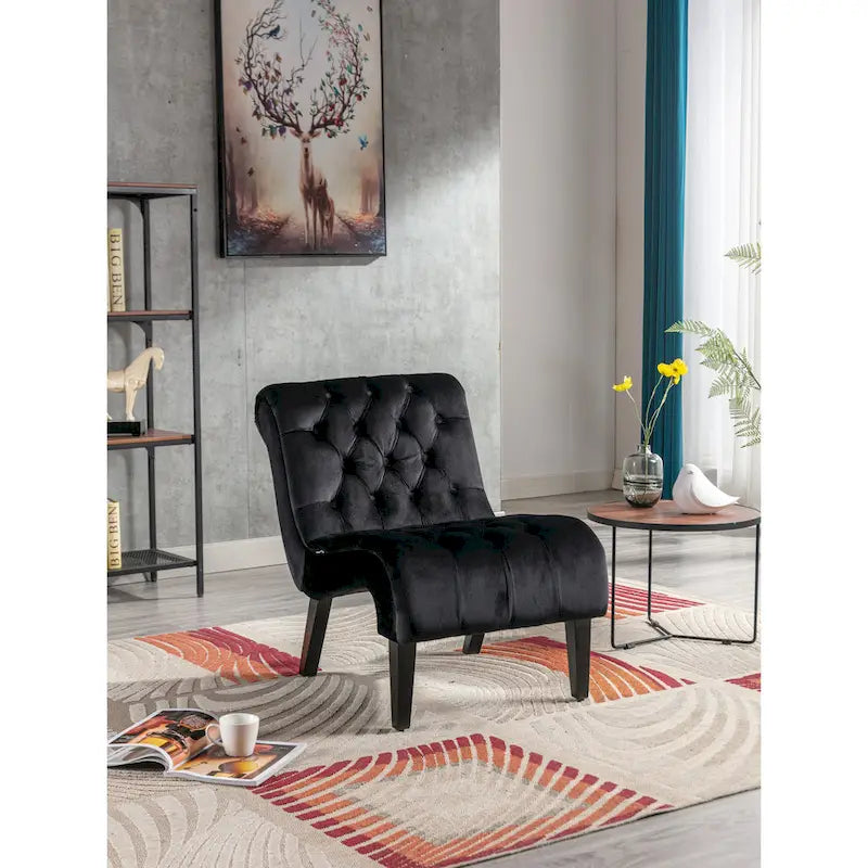 Velvet Barrel Accent Chair with Wood Legs – Single Seat, Multiple Colors