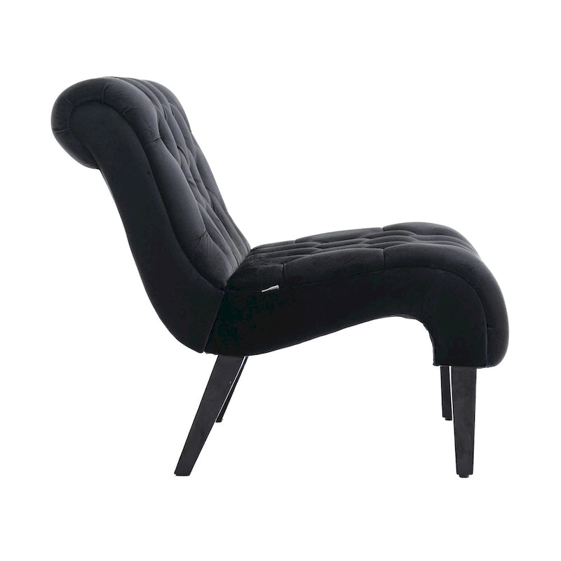 Velvet Barrel Accent Chair with Wood Legs – Single Seat, Multiple Colors